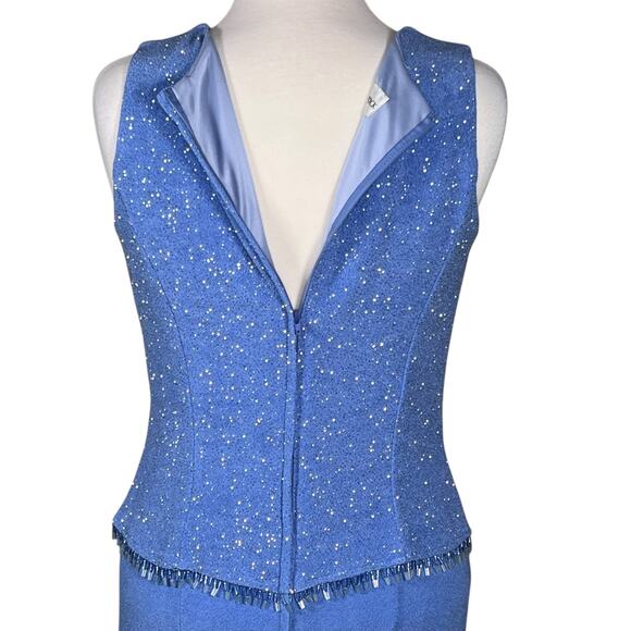 Scott McClintock Women’s Periwinkle Blue Gown with Sparkles & Beading Size 12 - Picture 9 of 15